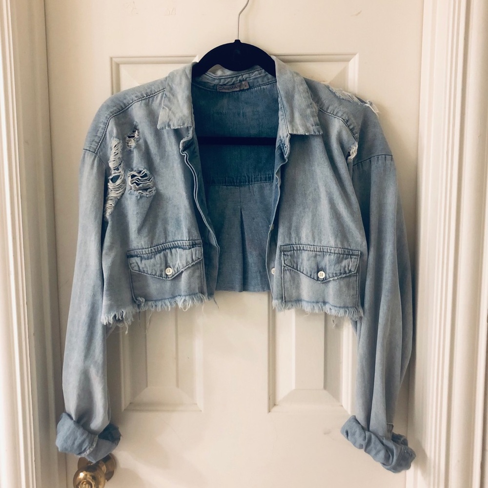 LF cropped denim jacket